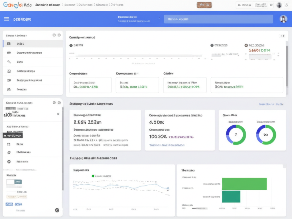 Google Ads Dashboard with blurred client information